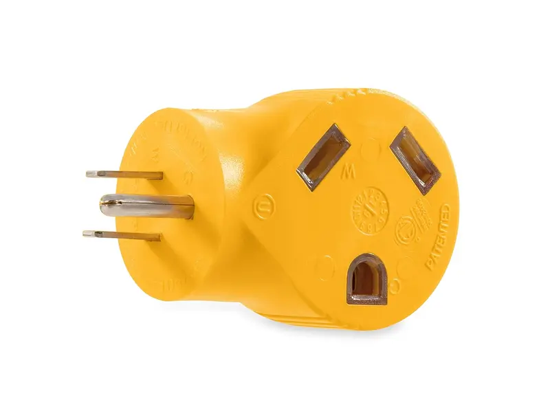 Camco 55325 15 Amp Male / 30 Amp Female 90 Degree Electrical Adapter, Yellow 1
