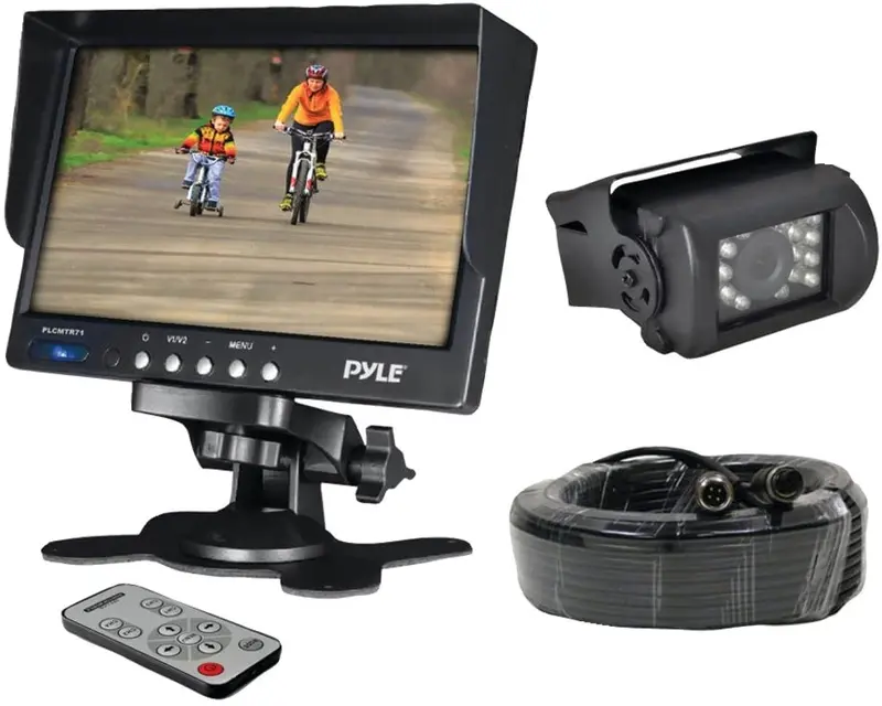 Car Backup Rear View Camera - Reverse Parking Rearview Back Up Car Camera And Monitor Video System W/ 7" Monitor, Dual Dc 12-24V - Back Up Camera For Bus, Truck, Trailer, Van - Pyle Plcmtr71 1