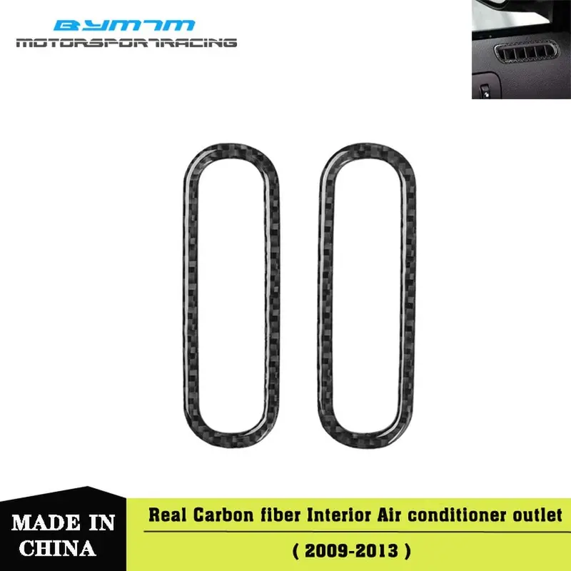 Car Interior Decoration Carbon Fiber Car Door Air Conditioner Outlet Vent Auto Stickers Cover Trim For Mustang 1