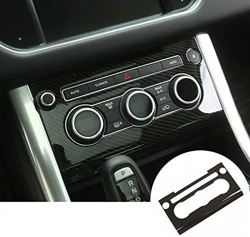 Carbon Fiber Style Console Air Conditioner Button Frame Cover Trim For Land Rover Range Rover Sport 2014-2017 1