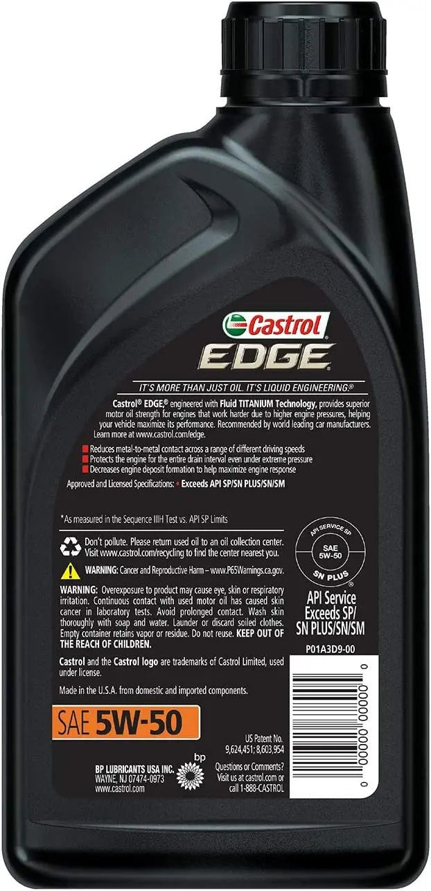 Castrol 03084C Edge 5W-30 Advanced Full Synthetic Motor Oil, 5 Quart 43