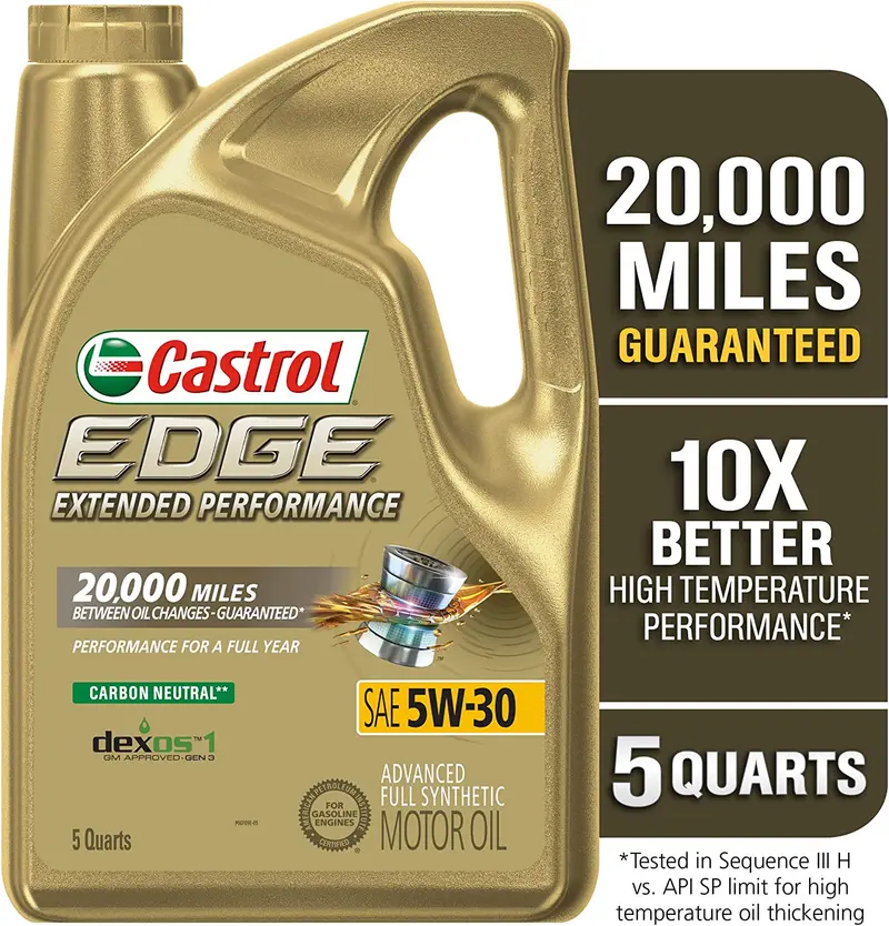 Castrol 03084C Edge 5W-30 Advanced Full Synthetic Motor Oil, 5 Quart 58