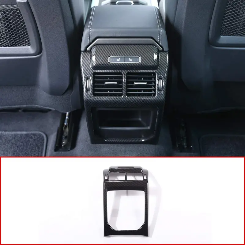 Cheya Carbon Fiber Rear Row Air Conditioner Outlet Vent Frame Trim 1Pc For Land Rover Range Rover Evoque 2012-2017 1