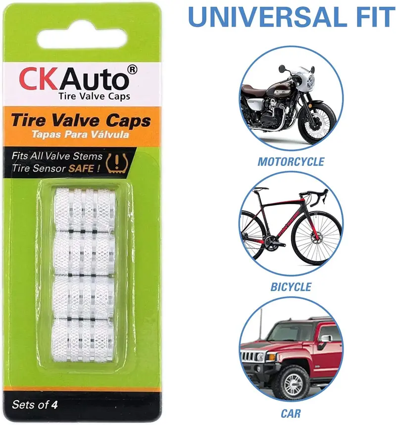 Ckauto Tire Valve Stem Caps, Black, 4 Pcs/Pack, Anodized Aluminum Tire Valve Cap Set, Corrosion Resistant, Universal Stem Covers For Cars Trucks Motorcycles Suvs And Bikes 3