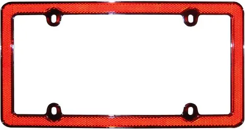 Cruiser Accessories 30436 Red Reflector Ii License Plate Frame, Red/Chrome 1