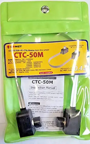Ctc-50M Ctc50m Ctc 50M Ctc/50M Original Comet Window Feed-Thru Jumper W/Uhf Female (So-239) Connectors At Each End 1