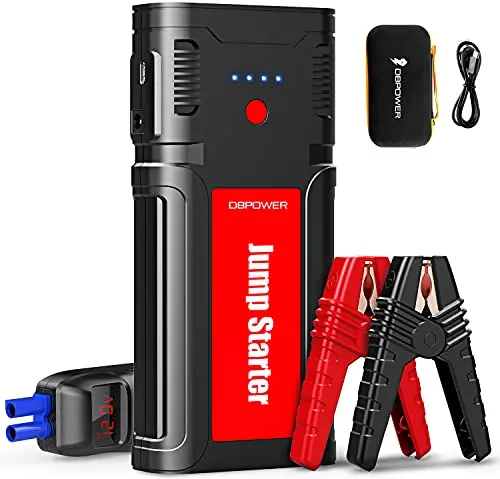 Dbpower 2500A/21800Mah Portable Car Jump Starter- Up To 8.0L Gasoline/6.5L Diesel Engines, 12V Auto Lithium-Ion Battery Booster, Power Pack With Lcd Screen Clamp Cables, Led Flashlight 1