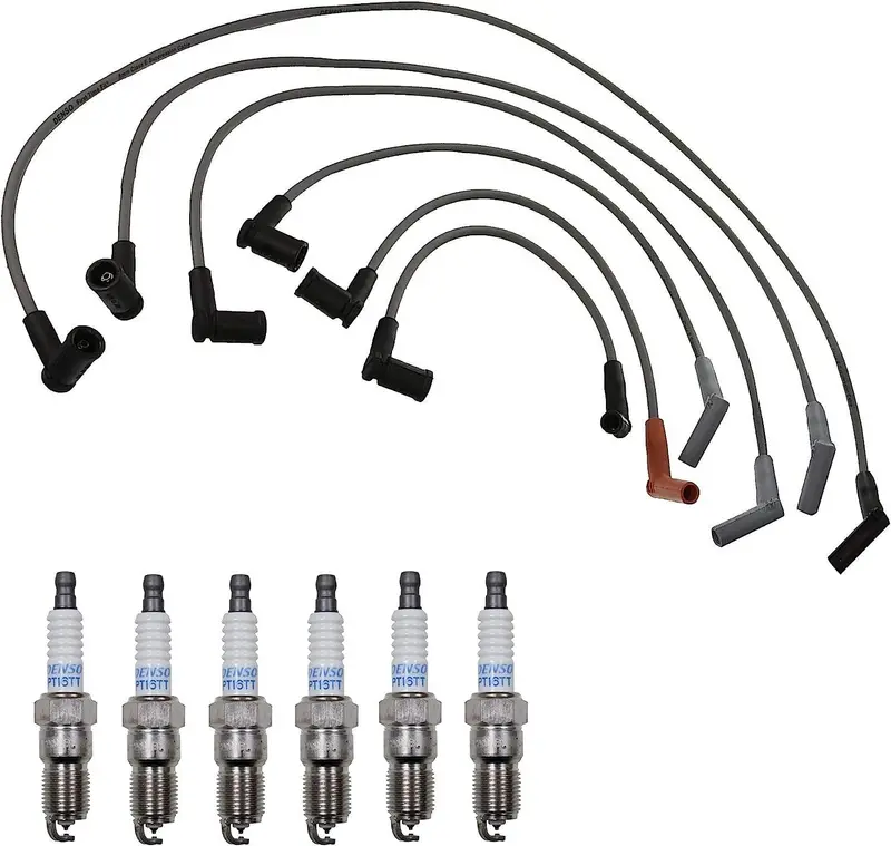 Denso Wire Set 8Mm & 6 Platinum Tt Spark Plugs 0.040 Kit For Ford 3.0 4.0 V6 1