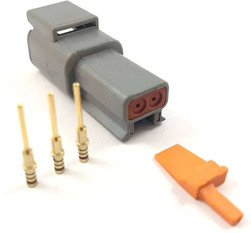 Deutsch Dtm 2-Way Pin Connector Kit 24-20 Awg Gold Contacts Plug Dtm04-2P 2
