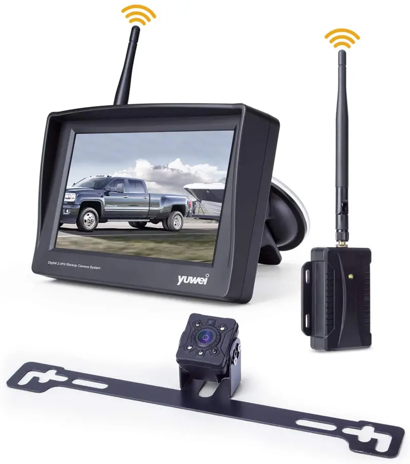 Digital Wireless Backup Camera Kit, 4.3’’ Lcd Monitor + Ip69 Waterproof Rear View License Plate Reverse Back Up Camera With Super Night Vision For Rv, Cars, Trucks, Vans, Trailers 1