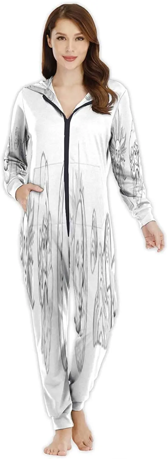 Dxichy Seamless Geometric Pattern - Slovenia,Women's Onesie Pajamas Sportswear Pattern M 1