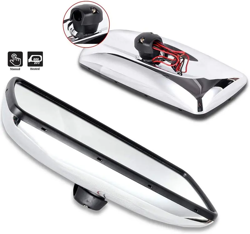 Eccpp Towing Mirrors Fit For 2004-2016 Freightliner Columbia Freightliner M2 Manual Adjusted Heated Chrome Housing Left Driver Right Passenger Side Tuck Car Mirrors (2 Upper Mirrors) 1