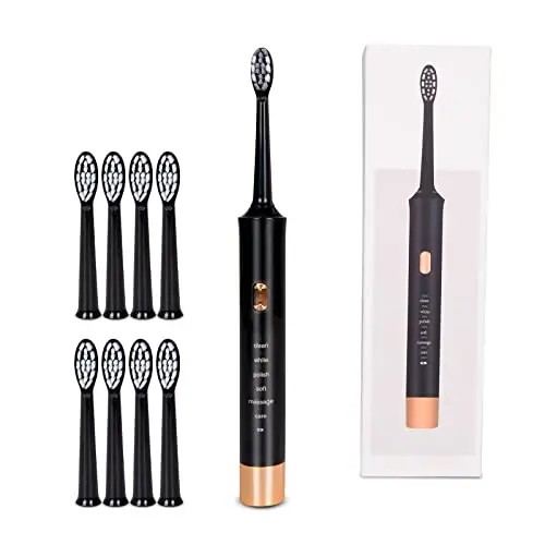Electric Toothbrush, Including 9 Toothbrush Heads, 2 Minutes Smart Timer, 35000Vpm Motor, Full Charge Can Be Used For Up To 30 Days, 6 Brushing Modes, Ipx7 Waterproof (Black) 1