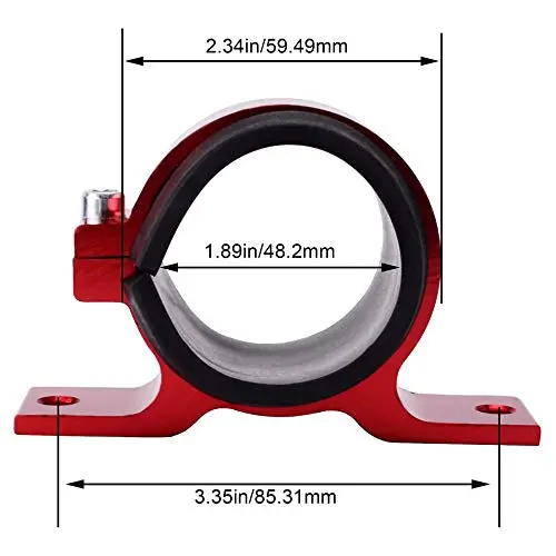Evil Energy 50Mm Car Oil/Fuel/Gas Pump Mounting Bracket Single Filter Clamp Cradle Red 2