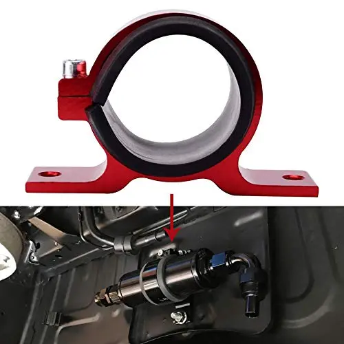Evil Energy 50Mm Car Oil/Fuel/Gas Pump Mounting Bracket Single Filter Clamp Cradle Red 6