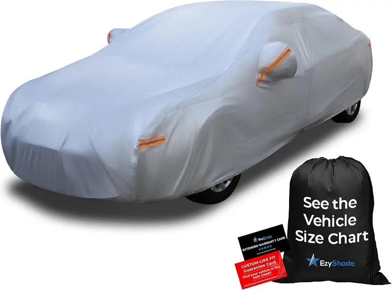Ezyshade 10-Layer Car Cover Waterproof All Weather - See Vehicle Size-Chart - Car Covers For Automobiles & Car Snow Cover - Full Exterior Covers - Winter Rain Sun Suv Sedan. Size A4 (See Sizechart) 1