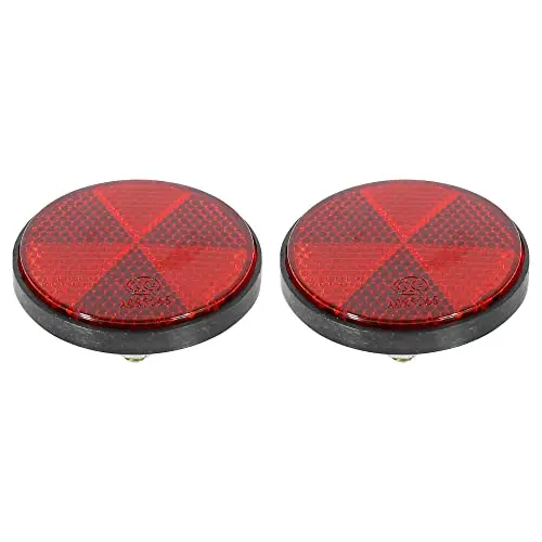 F Fierce Cycle Pair M6x1.0 Red Plastic Universal Screw Mount Reflective Warning Reflector For Motorcycle Bike 1