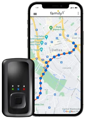 Family1st Compact, Highly Accurate Real-Time Gps Tracker, Best For Vehicles, Bikes, Teens, Kids, Seniors, Pets, Strollers And Personal Assets. Monthly/Annual Fee Required.(Magnetic Case Not Included) 1