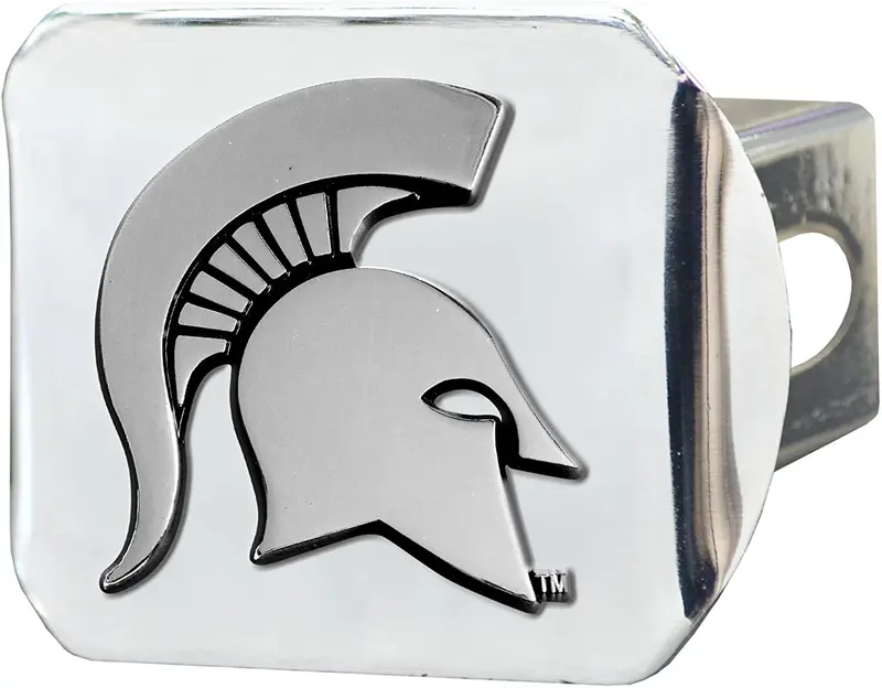 Fanmats 15073 Ncaa Michigan State University Spartans Chrome Hitch Cover,3.4"X4" 1