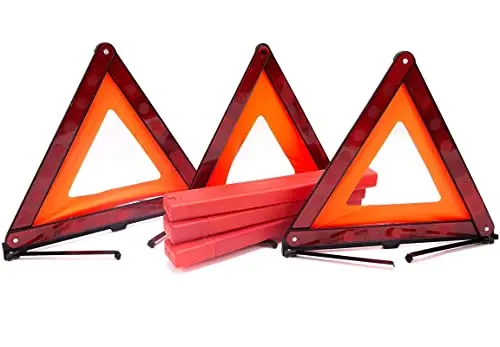 Fasmov 3 Pack Triangle Warning Frame Triangle Emergency Warning Triangle Reflector Safety Triangle Kit, Emergency Triangle For Vehicles, Car Road Reflective Kit 1