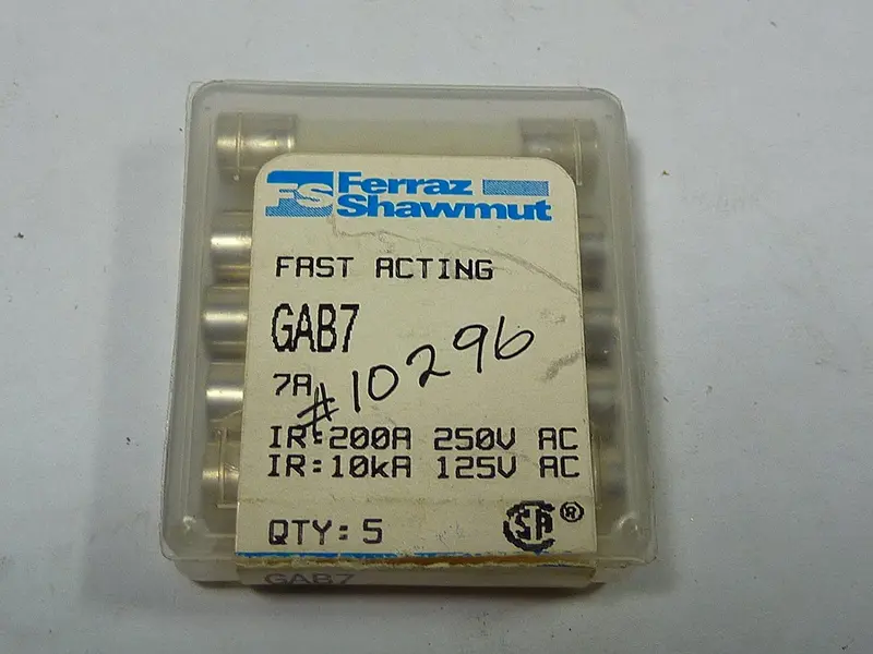 Ferraz Shawmut Gab7 Fast Acting Fuse 7A 250V Lot Of 5 1