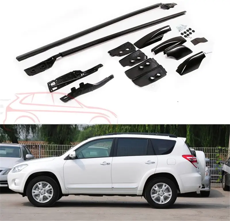 Fit For Toyota Rav4 Rav 4 2009-2012 2 Pcs Aluminium Roof Rail Roof Rack Side Rail Bar - Black 1