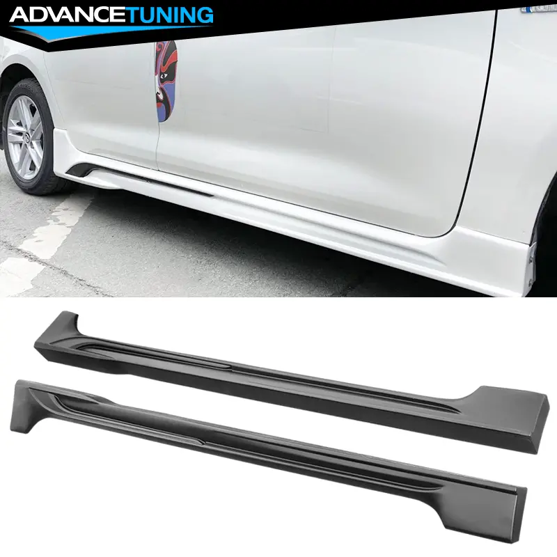Fits 20-21 Toyota Corolla Sedan Side Skirts Rocker Panel Matte Black Pair - Pp 1