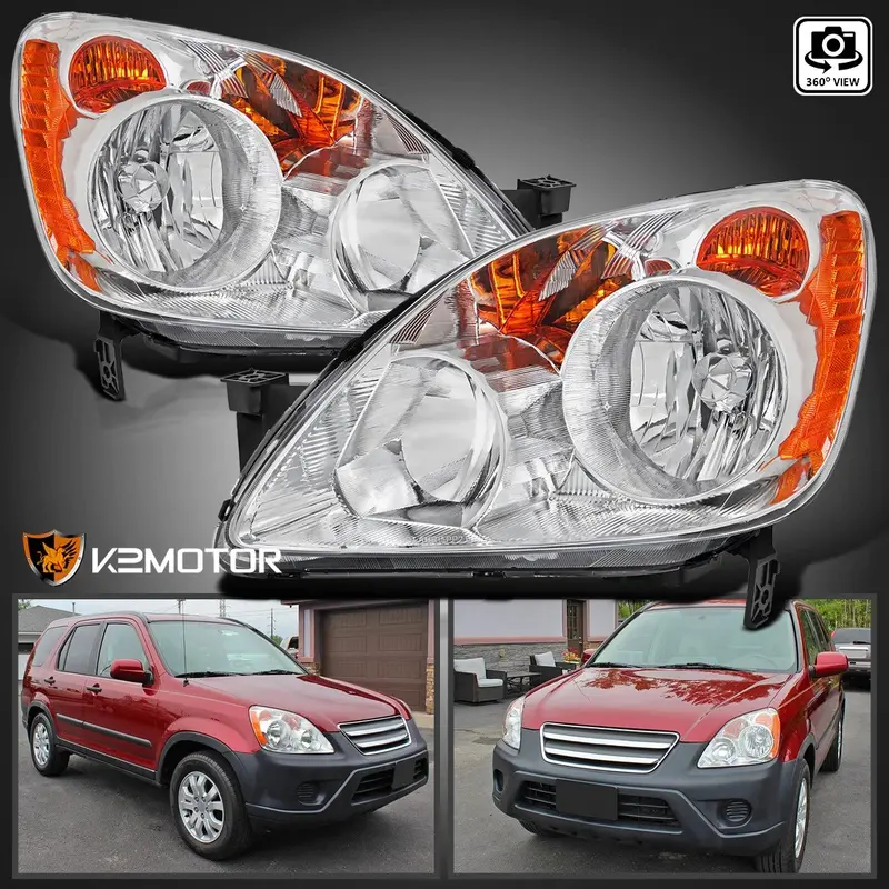 Fits 2005-2006 Honda Crv Cr-V Headlights Replacement Lamps Left+Right 05 06 1