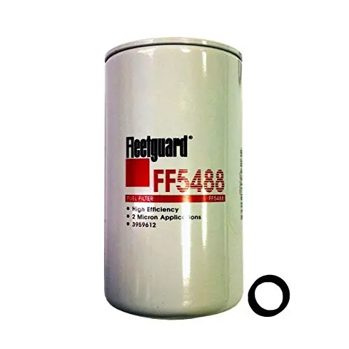 Fleetguard Ff5488 Fuel Filter For Cummins 3959612, 98.7% Efficiency, 5-Micron Rating, 7/8-14 Unf-2B Thread Size, 6.92"H X 3.68"Od 1