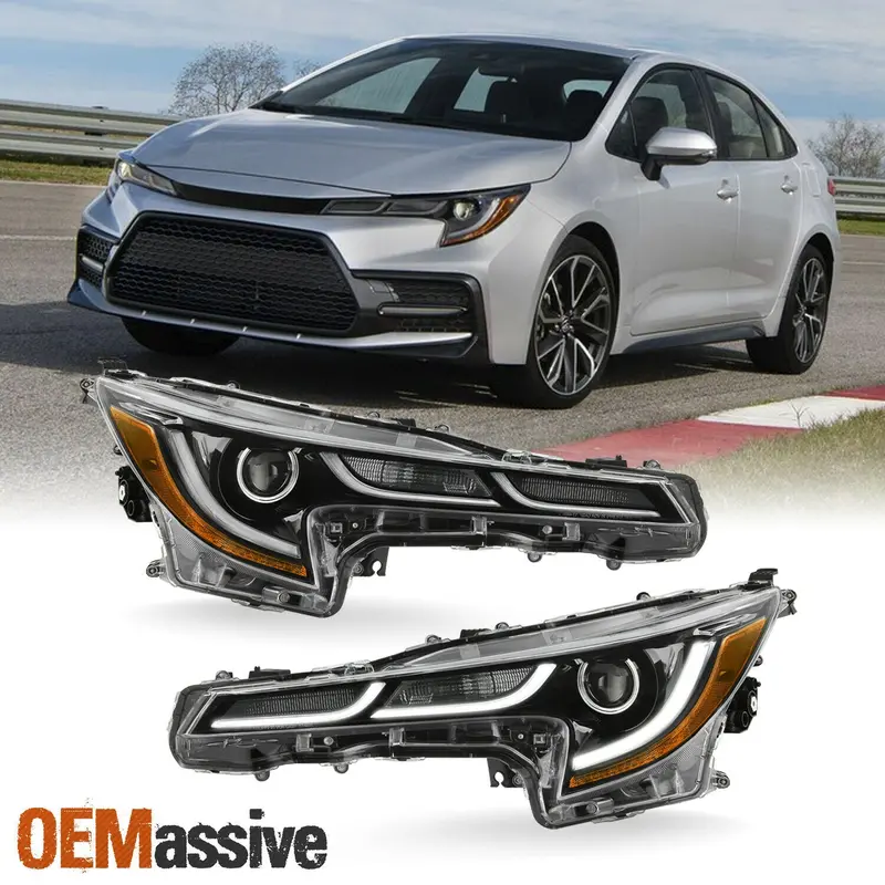 For 2020+ Toyota Corolla L Le Us Built Model Led Projector Headlights - Black 1