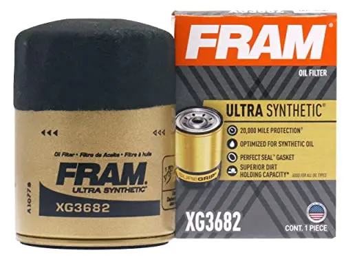 Fram Filtro De Aceite De Repuesto Ultra Sintético Para Automóviles, Diseñado Para Cambios De Aceite Sintético Que Duran Hasta 20 K Millas, Xg3682 Con Suregrip (Paquete De 1) 1