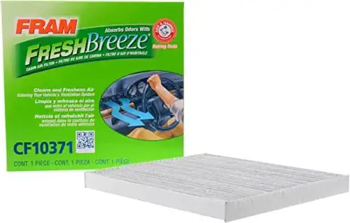 Fram Fresh Breeze Cabin Air Filter Replacement For Car Passenger Compartment W/ Arm And Hammer Baking Soda, Easy Install, Cf10371 For Gm Vehicles 1