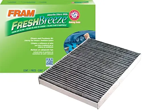 Fram Fresh Breeze Cabin Air Filter Replacement For Car Passenger Compartment W/Arm And Hammer Baking Soda, Easy Install, Cf8644a For Select Volkswagen And Audi Vehicles , White 1