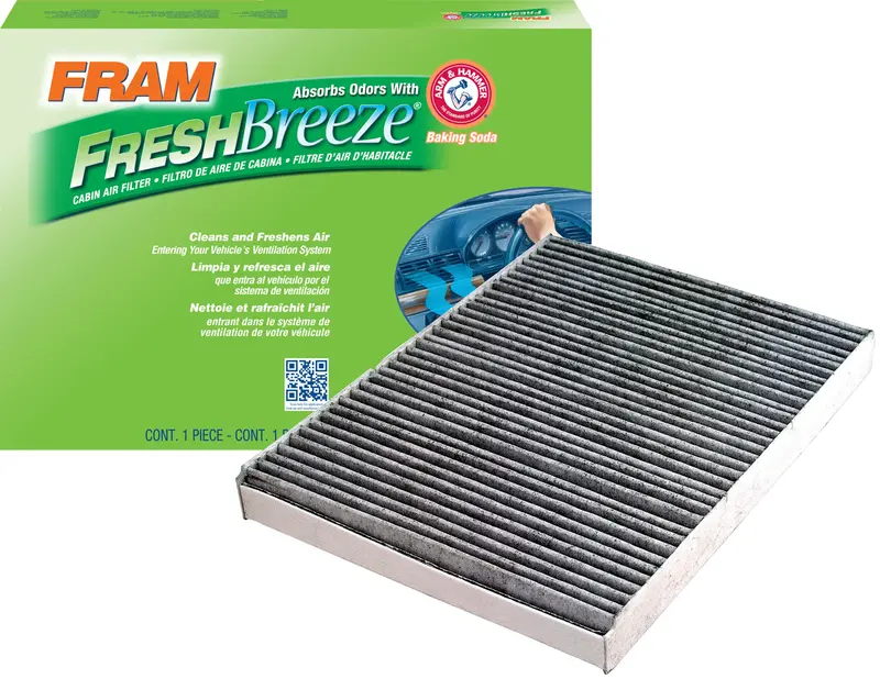 Fram Fresh Breeze Cabin Air Filter Replacement For Car Passenger Compartment W/Arm And Hammer Baking Soda, Easy Install, Cf8644a For Select Volkswagen And Audi Vehicles , White 1