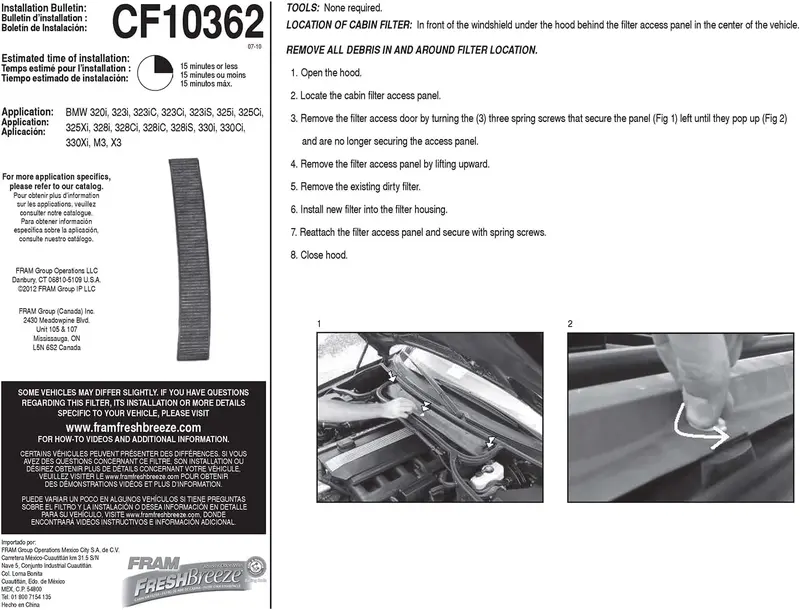 Fram Fresh Breeze Cabin Air Filter With Arm & Hammer Baking Soda, Cf12160 For Hyundai/Kia Vehicles 66
