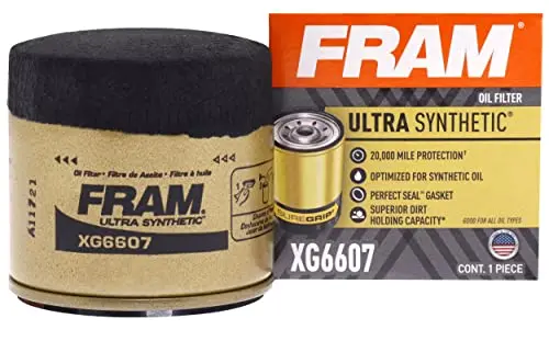 Fram Ulta Synthetic Automotive Replacement Oil Filter, Designed For Synthetic Oil Changes Lasting Up To 20K Miles, Xg6607 With Suregrip (Pack Of 1) 1