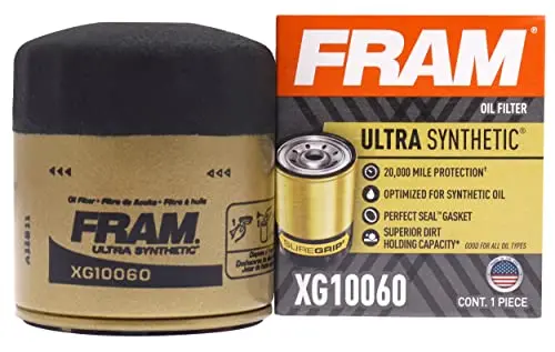 Fram Ultra Synthetic Automotive Replacement Oil Filter, Designed For Synthetic Oil Changes Lasting Up To 20K Miles, Xg10060 With Suregrip (Pack Of 1) 1