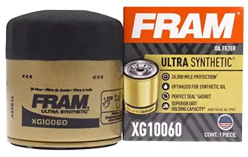 Fram Ultra Synthetic Automotive Replacement Oil Filter, Designed For Synthetic Oil Changes Lasting Up To 20K Miles, Xg10060 With Suregrip (Pack Of 1) 1