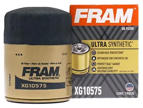 Fram Ultra Synthetic Automotive Replacement Oil Filter, Designed For Synthetic Oil Changes Lasting Up To 20K Miles, Xg10575 With Suregrip (Pack Of 1) 1