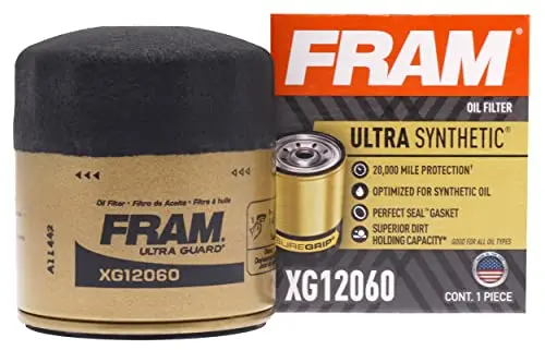 Fram Ultra Synthetic Automotive Replacement Oil Filter, Designed For Synthetic Oil Changes Lasting Up To 20K Miles, Xg12060 With Suregrip (Pack Of 1) 1