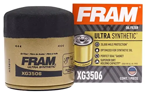 Fram Ultra Synthetic Automotive Replacement Oil Filter, Designed For Synthetic Oil Changes Lasting Up To 20K Miles, Xg3506 With Suregrip (Pack Of 1) 1
