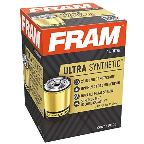 Fram Ultra Synthetic Automotive Replacement Oil Filter, Designed For Synthetic Oil Changes Lasting Up To 20K Miles, Xg9688 With Suregrip (Pack Of 1) 1