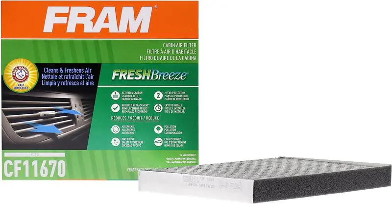 Fresh Breeze Cabin Air Filter Replacement For Car Passenger Compartment W/ Arm And Hammer Baking Soda, Easy Install, Cf11670 For Ford Vehicles 1