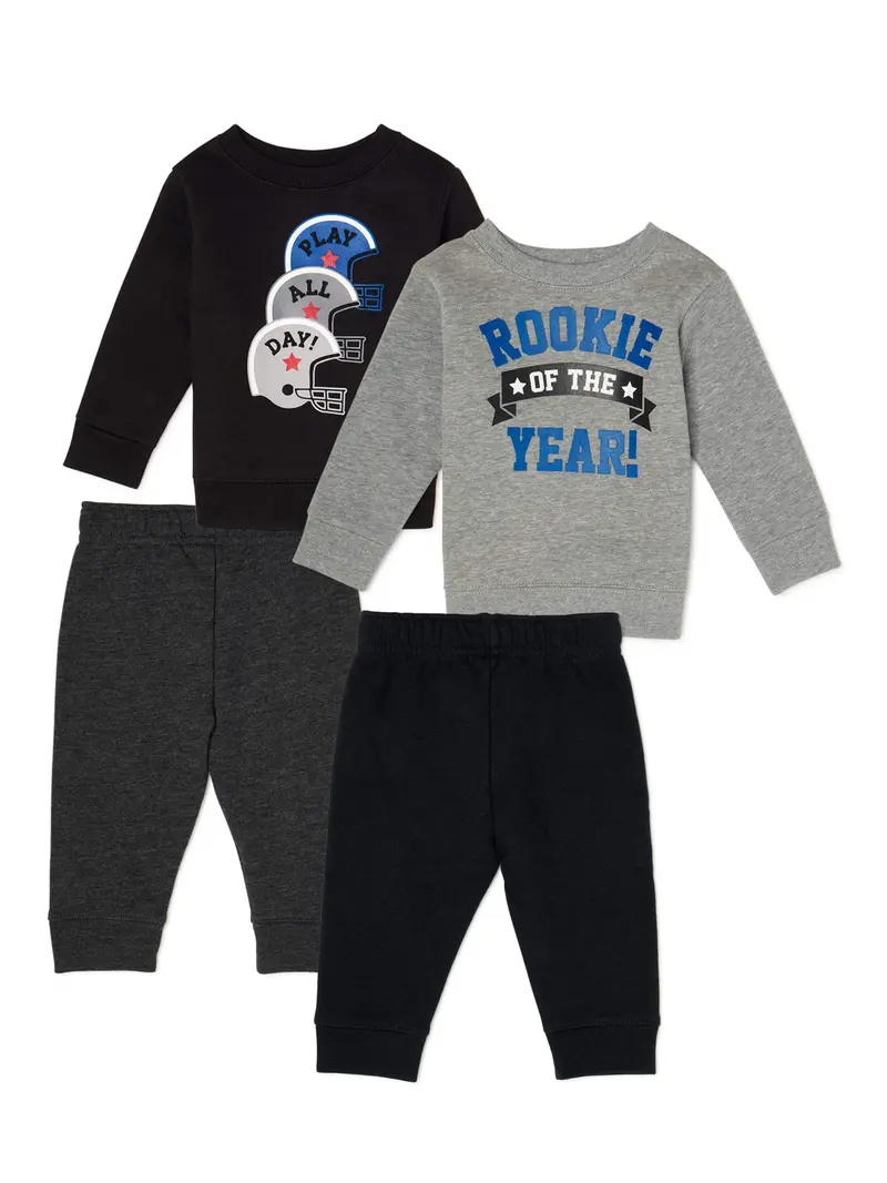 Garanimals Baby Boy Sweatshirt & Sweatpants Outfit Set, 4Pc 1
