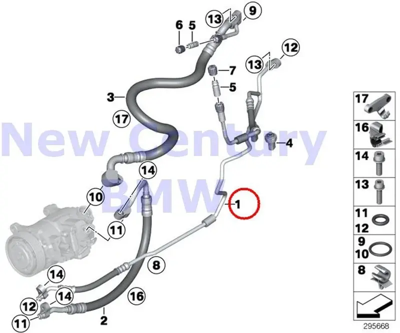 Genuine Bmw F25 F26 Condenser Expansion Valve Pressure Pipe Oem 64539228234 1