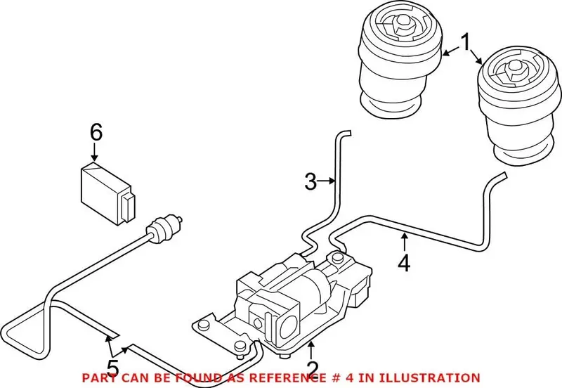 Genuine Oem Rear Driver Left Air Suspension Compressor Line For Bmw F15 F16 F85 F86 X5 X6 2014-2019 Turbo Auto Leveling 1