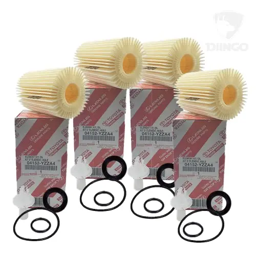 Genuine Oem Toyota Oil Filter 04152-Yzza4 (4Pk) With Diingo Plug Oil Drain Gasket 90430-12031 (4Pk) Fit For Lexus And Toyota Land Cruiser Sequoia Tundra Lx570 1