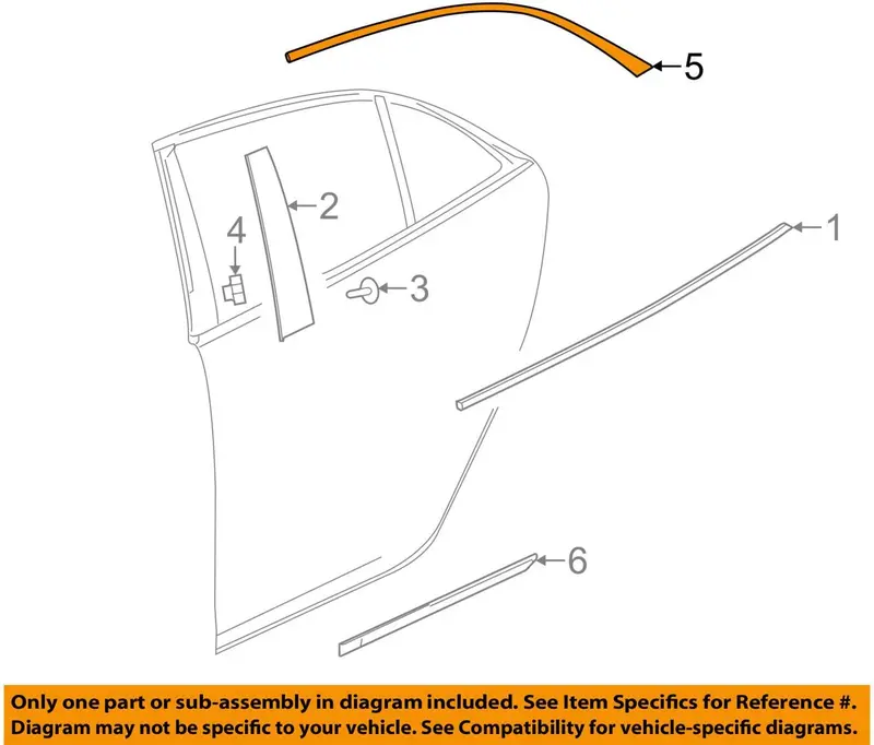 Gm 23176657 Molding Asm-Rr S/D Wdo Upr Rvl 1