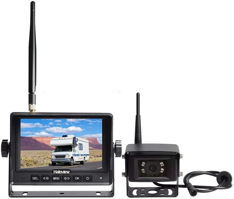 Haloview Mc5101 Digital Wireless Backup Camera System Kit 5'' Lcd Reversing Monitor And Ip69k Waterproof Rear View Camera For Truck/Trailer/Bus/Rv/Pickups/Camper/Van/Farm Machine Car 1