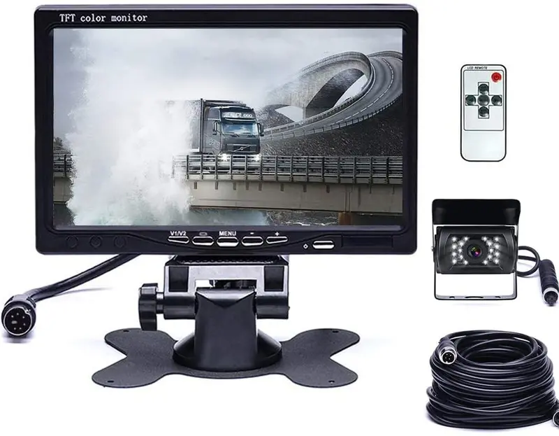 Hd Backup Camera Kit 7 Inch Lcd Rear View Camera Monitor, P67 Waterproof Night Vision, Easy Installation Back Up Rearview Cam For Trucks, Rvs, Trailers, Bus, Harveste, Pickup, Motor Home, Van Ect. 1